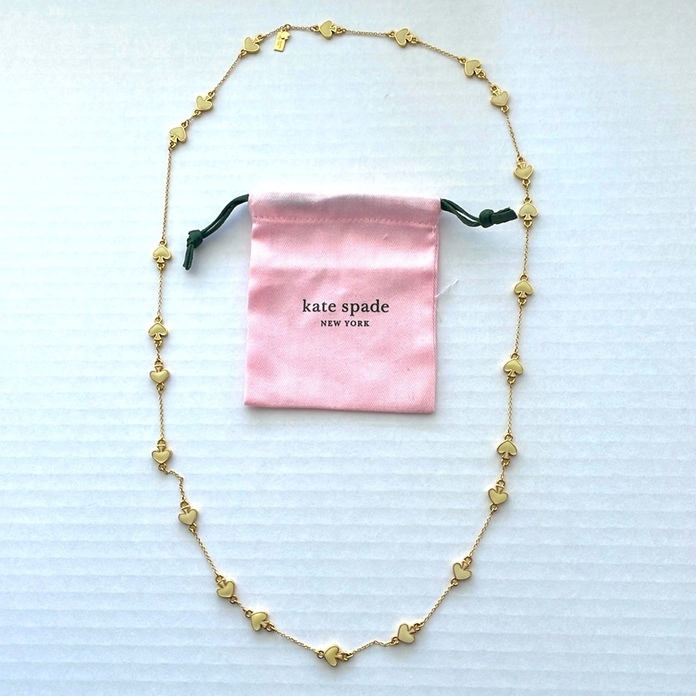Kate Spade Cream and Gold Spade Long Necklace